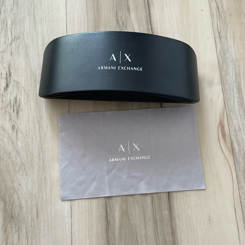 Armani Exchange glass case/ with glass microfiber cloth.